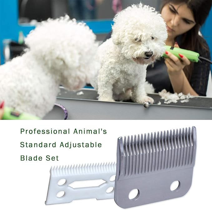 Poweka Replacement Clipper Blade Compatible with W-AHL #30-15-10 Pro Ion, Iron Horse, Show Pro Plus, U-Clip, and Deluxe U-Clip，Professional Pet Animal Dog Standard Adjustable Blade Set