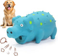 Squeaky Pig Dog Toy That Oinks, Latex Pig 7.3 in Grunting Dog Toys, Durable Dog Chewing Toys for Small Medium Large Dogs (Blue, 1 Pcs)