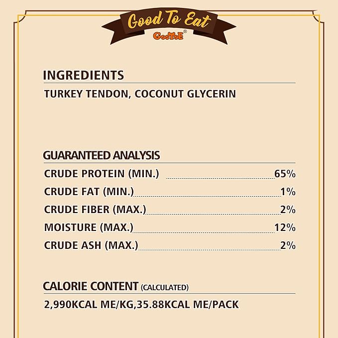 Gootoe Turkey Tendons for Dogs –All-Natural, Hypoallergenic Dog Treats, Rawhide Alternative, Long Lasting Puppy Chews, Healthy Dog Treats for Small Breeds, Ring (S), 6 Count Pack