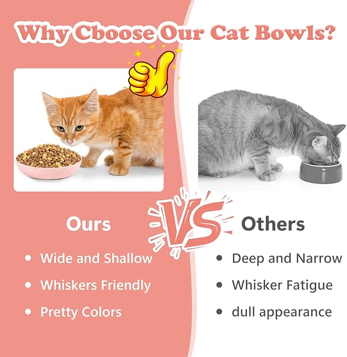 [8 Pack] Cat Dishes Whisker Friendly, Shallow Wide Pet Food and Water Bowl, 5.5 Inch Cat Food Dish, Friendly Wet Feeding Bowl, Durable Wheat Straw Pet Bowls, Pet Plate for Kittens (Indoor/Outdoor)
