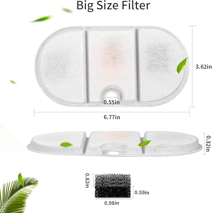 32 Packs Replacement Cat Water Fountain Filters Compatible with PETLIBRO Capsule Pet Fountain: PLWF002,71oz/2.1L Ultra Quiet-BPA-Free, Two Flow Modes Pet Water Dispenser