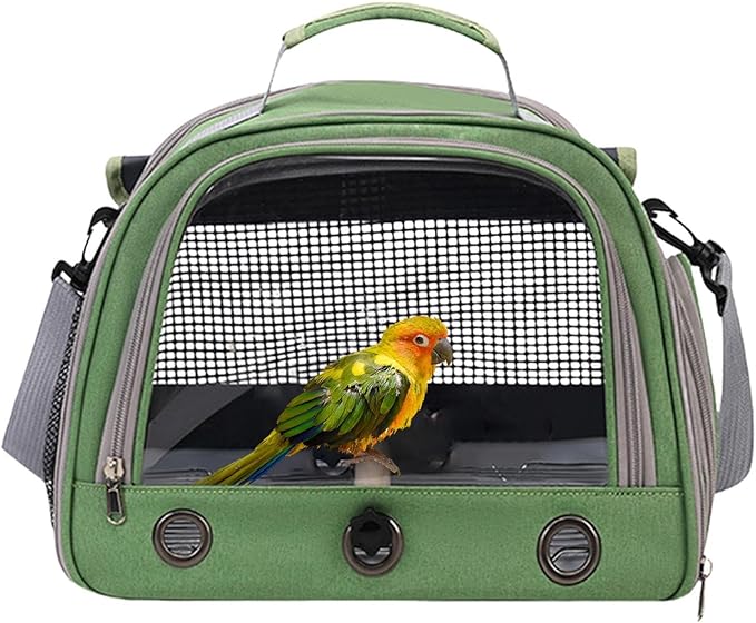 Bird Travel Carrier - Portable Parrot Travel Bag, Bird Carrier Bag, Zippered Multipurpose | Portable Sparrow Case with Shoulder Strap, Parrot Transport Cage for Walking, Sunbathing