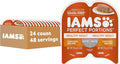 IAMS Perfect Portions Healthy Adult Grain Free Wet Cat Food Pate, Chicken Recipe, 2.6 oz. Easy Peel Twin-Pack Trays (24 Count, 48 Servings)