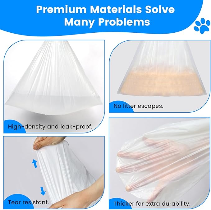 60Pcs Cat litter bags Liners, Drawstring Receptacles Bags Compatible With For Meo. Want Self-cleaning Cat Litter Box MW-SC01 MW-SC02 MW-LR01,Tear-free Leak-proof 18" x 12.6"