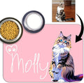 Personalized Dog Cat Feeding Mat Custom Pet Food Mat Waterproof Non-Slip Customized Puppy Name Photo Placemat Dish Rug Floor Protector Gifts for Pets Lover Pattern 5