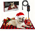 Pet Heating Pad, Adjustable Temperature Heated Dog Bed with Timer, Outdoor Waterproof Heated Pad with Anti-Chew Cord, Overheat Protection Warming Mat for Small and Medium Dogs (M:15.7"x27.6")