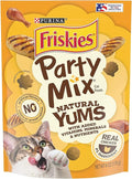 Friskies Party Mix Natural YUMS with Real Chicken Cat Treats, 6 oz, Pouch
