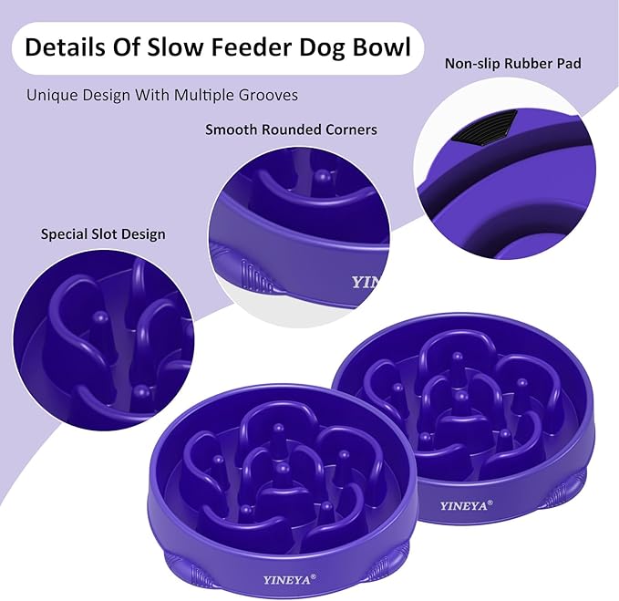 4 Cups Slow Feeder Dog Bowls Large Breed, Anti-Choking Pet Supplies, Maze Dog Food Bowl, Puzzle Feeder That Slow Down Eating