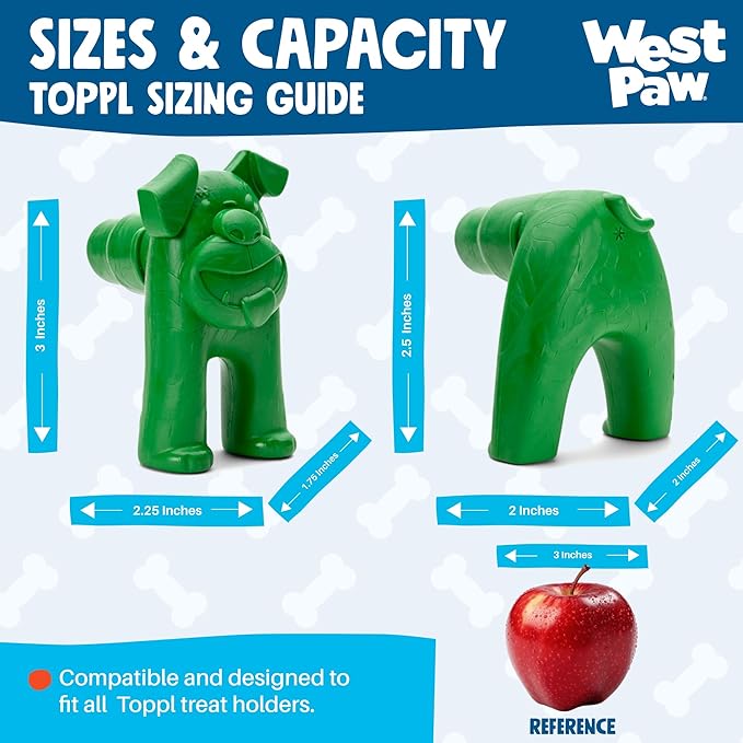 WEST PAW Toppl Stopper Durable Freezer Insert Accessory for Dog Treat Toy- Secure Leak Proof Design for Mess Free Prep of Frozen Fillings and Easy Clean Up - Clover Green