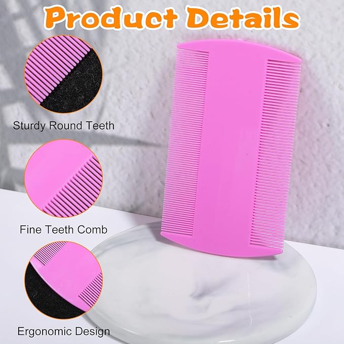 100 Pcs Pet Flea Combs, Double Sided Fine & Wide Tooth Comb for Cats and Dogs, 5-Color Assortment for Tear Stain Removal, Flea, Lice, and Dandruff Grooming Tool