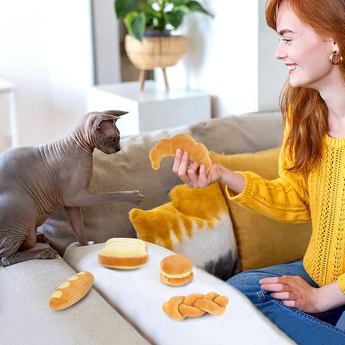 Distaratie Catnip Toys for Cats, Catnip Chew Bite Resistant Cat Toys for Teeth Cleaning & Boredom Relief, Interactive Cat Chew Toys, Set of 6