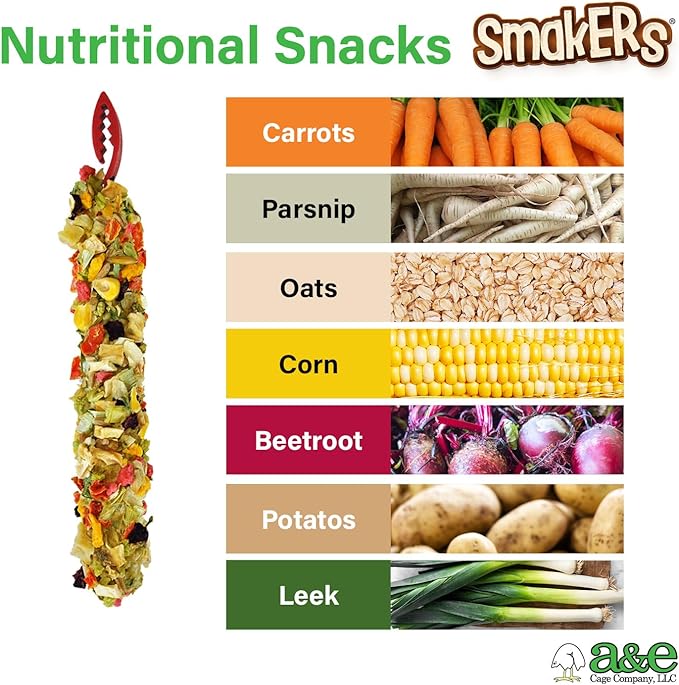 Vitapol Smakers by A&E Cage Co Vegetable Treat Sticks – Twin Pack Small Animal Snack Sticks – Natural Chew Treats for Rabbits, Hamsters, Gerbils, Mice & Rats