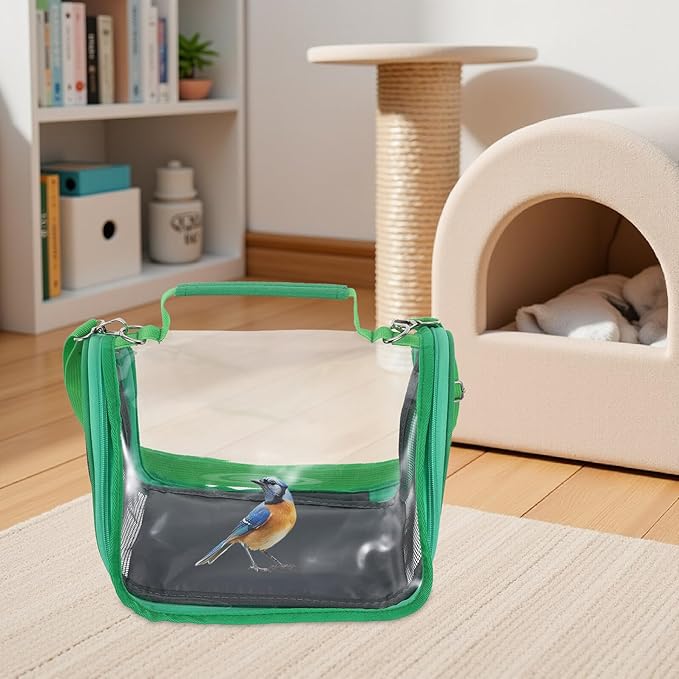 GALPADA Portable Parrot Carrier Bird Travel Cage Small Green Handheld Transport Bag for Outdoor Use Suitable for Parakeets Cockatiels and Small Birds