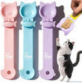 3 Pack Lickable Cat Treat Spoons - Cat Strip Feeder & Squeeze Dispenser, Protective Cats Squeeze Treat Spoon for Liquid Puree & Wet Food, Easy to Clean Pet Food Spoon (Cat Smile Style)