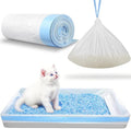 16 Pack Litter Box Liners Compatible with Safe Pets ScoopFree Crystal Pro Cat Litter Box, Large Cat Waste Poop Bags with Drawstring Heavy Tear-free- 37" x 13"