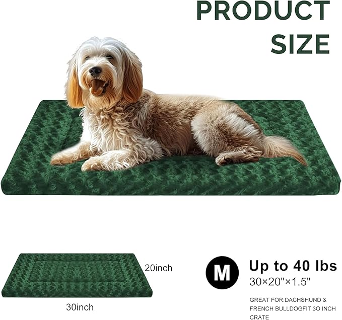 Dog Bed Mat - Dog Crate Pad - Reversible Dog Mat for Pet Comfort - Soft Bed Pads with Dual-Sided Design for All Seasons - Durable, Machine Washable Mat for Crates, Travel, and Home