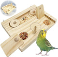 Hamiledyi Bird Foraging Toys Interactive Wooden Parrot Puzzle Toys Hanging Enrichment Toys Bird Slow Feeder Cage Accessories for Parakeet Cockatiel Lovebird Conure Finche