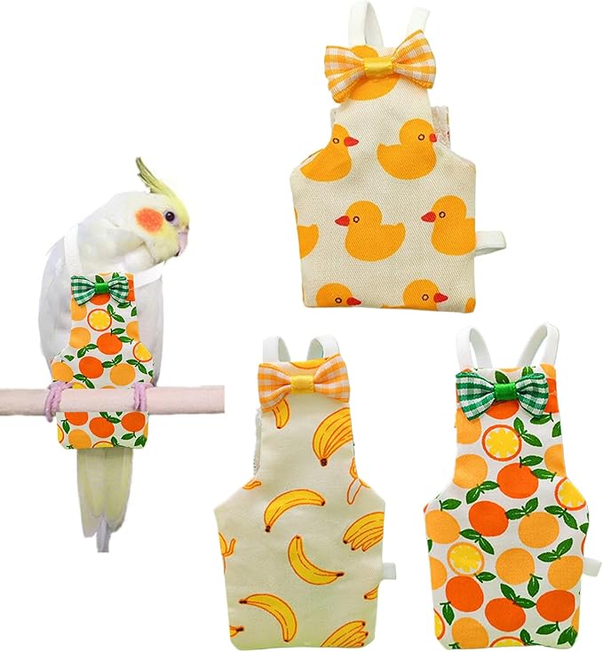 Parrot Diaper, Bird Diapers Clothes for Pigeons, 3-Piece Breathable Washable Animal Clothing for Parakeet, Budgerigar, Canary, Macaw, Housewarming
