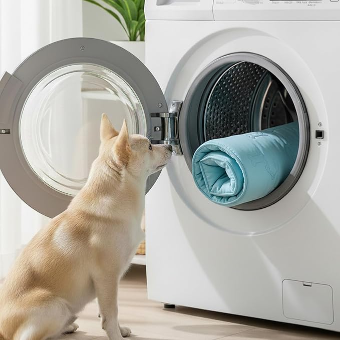 Cooling Pet Mat – 41x28.5 Dog or Cat Cool & Comfy, Soft Breathable Self-Cooling Pad, Pet-Safe, Durable, Perfect for Hot Weather, Naps, Crates, Cars, Couch, Washable, Take Anywhere, Blue