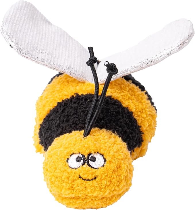 Interactive Catnip Cat Plush Toy, Insect Theme, 5'', for All Breed Size Cats (Bee)