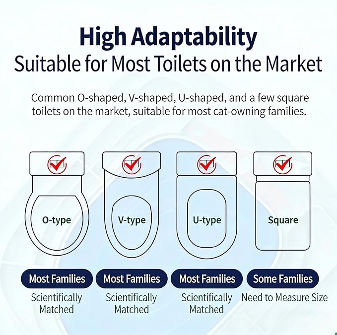 Cat Toilet Training Systems,Cat Toilet Training Kit,Reusable Plastic Trainer for Pet Cleaning with 1 Replaceable Cat Feather Toy,Litter Boxes (Blue)