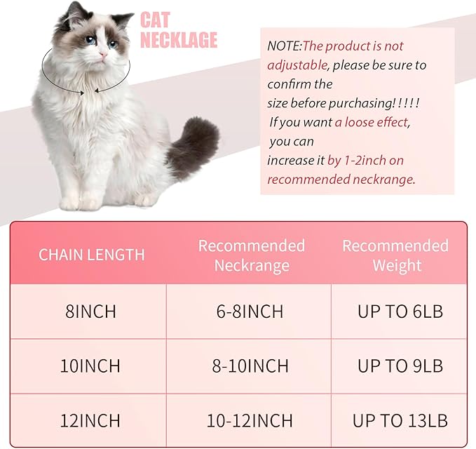 Hillban Cat Collar Diamond Chain Glitter Collar Walking Metal with Secure Buckle Cat Pet Necklace with Paw Charm and ID Tag Bell Link Cuban Jewelry Accessories Gift(8 Inch,Rose Gold, Pink)
