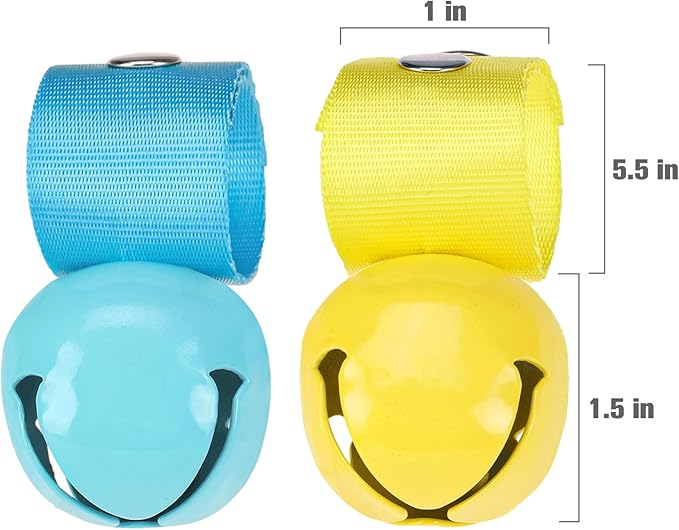 EXPAWLORER Pet Bells for Dog Cat Collar Charm - 2 Pack Cat Collar Accessories Bells Loud, Pet Jingle Ornament Training Pendant Neck Decoration, Tracker for Saving Birds, Yellow & Blue