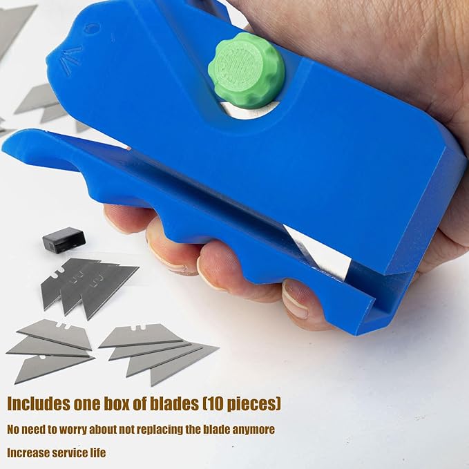 Cardboard Cutter for Cat Scratchers with 10pcs Blade,3D Printed Card Board Cutter Kids DIY Cat Scratchers Cardboard Strip Tool Machine for Cat Lovers (Blue)