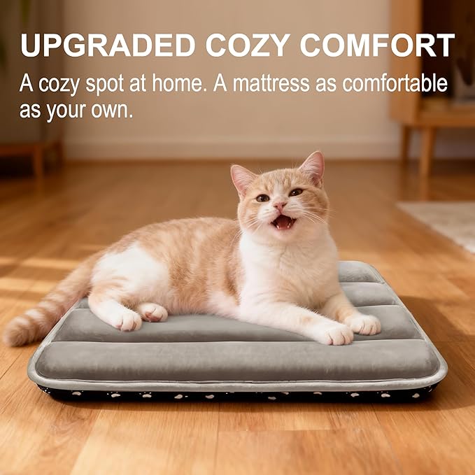 Dog Crate Pad, Ultra Soft & Anti-Slip Kennel Mat, Secure Fit for Metal Crates & Dog Cages, Washable Cozy Bed for Small Medium Large Dogs (Light Brown, XS(18"*12"*1.5"))