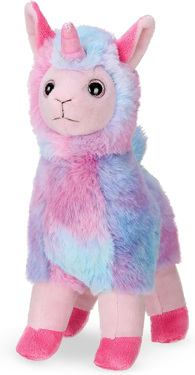 Bearington Luna Llamacorn Rainbow Llama Plush Toy - Soft Stuffed Animal for Kids