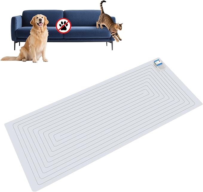 PAPARELA Scat Shock Mat for Dogs and Cats Indoor, Pet Shock Mats for Training Pets, Electric Repellent Mat Keeps Dogs and Cats Off Counter, Couch and Sofa, 3 Training Modes (20"x 48")
