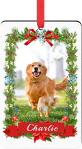 Personalized Christmas Ornament 2026 - Custom Dog Photo & Name, 1st Xmas Gift for Pet Lovers - Customized Dog Ornaments for Christmas Tree, Pet Memorial Gifts