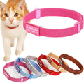 ZQDJ- Minimalist Stretch Lightweight Custom Engraved Cat Collar with Name Tag Personalized Cat Collars for Kitten Boy & Girl Cats (Rose Red, Collar with Nameplate)