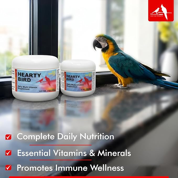Morning Bird Hearty Bird 4.5 oz – Daily Multivitamin Powder for Birds – Energy Support - Healthy Growth – Nutrient Supplement for All Bird Types