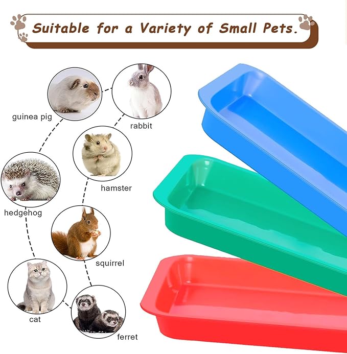 3 Pcs Kitten Litter Box with 1 Scoop,9.6" Plastic Portable Nonstick Small Litter Pan Low Entry Waterproof Bunny Cat Litter Box,Multi Color Litter Tray Travel Toilet for Small Pet Guinea Pig Rabbit