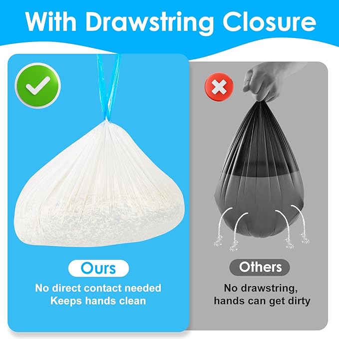 Cat Litter Bags 120 Count,26.37"x15.74" Drawstring Close Litter Box Liners for Automatic Litter Box,Thick Cat Poop Bags,Easy to Clean,Heavy Duty Robot Bag for Self-Cleaning Box