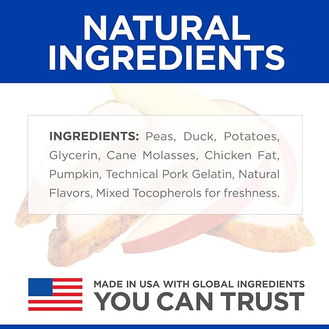 Hill's Grain Free Soft-Baked Naturals Dog Treats, Duck & Pumpkin, 8 oz. Bag