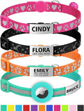 TagME Cat Collar with Name Tag, Personalized Reflective Cat Collar Breakaway, Pet Collar with Silent Slide On ID Tags for Boy and Girl Kitten/Cat