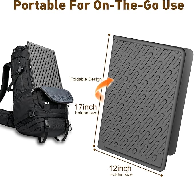 Cat Litter Mat with Grooves & Raised Edge, Urineproof/Waterproof, Litter Scattering Control, Easy to Clean & Recycle (24 * 17in-Black-2 Pack)
