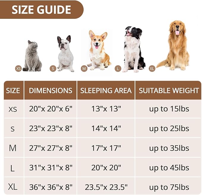 JOLLYVOGUE Calming Small Dog & Cat Bed for Indoor Cats - 20 inches Washable Donut Bed for Kittens & Puppies, Anti-Anxiety Round Fluffy Plush Pet Beds (Fits up to 15 lbs, Rainbow)