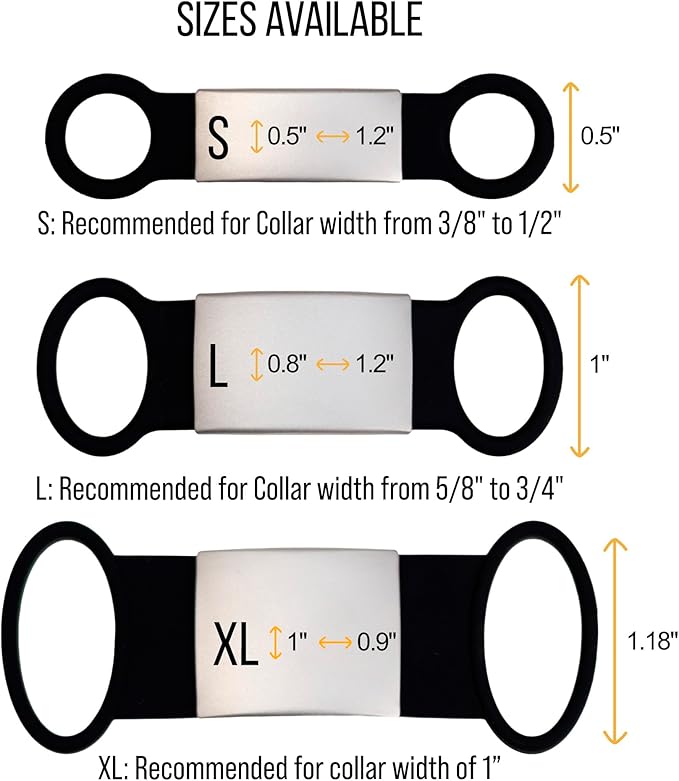 Personalized Slide-On Silent Pet ID Tag, Custom Engraved Elastic Band Name Plate and Phone for Collars and Harnesses, No Noise Charms for Dogs, Cats, Puppies, Kittens, or Horses