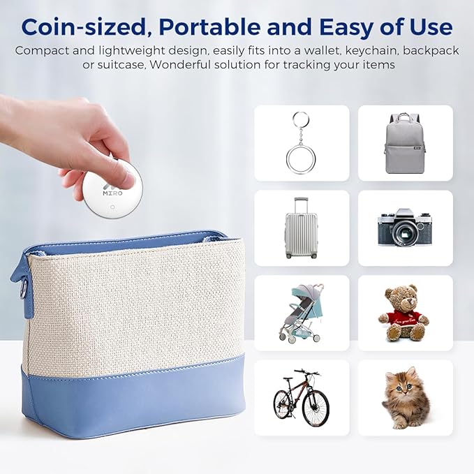 Item Finder Tracker Air Tag Compatible - Apple Find My Supported, No App Needed | IP67 Waterproof, 365-Day Battery, Global Tracking | Compact for Kids Pets Keys Luggage Wallets (iOS/iPadOS 14.5+)