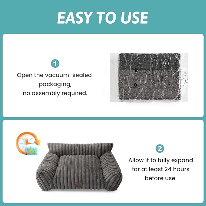 Cute Cat Couch, Fluffy Sofa Bed for Cats and Small Dogs, Premium Faux Rabbit Fur Cats beds for Indoor Cat, Ultra-Soft Supportive Pet Couch Furniture (Grey, M: 31.5''x23.5'')
