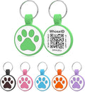 WhoseID Personalized Dog Tag, Laser Engraving QR Code, Silicone Dog ID Tag, Pet Online Profile, Scan QR Code Send Location, Collar Harness Accessories (Medium to Large Breeds - 1.25", Green)