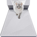 Cat Litter Box Mat - SM Small Medium Size 24 x 17 in, Water Proof, Kitty Litter Trapping Mat, Easy to Clean, Scatter Control, Odorless, Pet Supplies for Indoor Cats, Light Gray