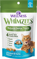 Wellness WHIMZEES Cat Dental Treats, Freshens Breath, Chicken and Tuna Flavor, 2 oz Bag