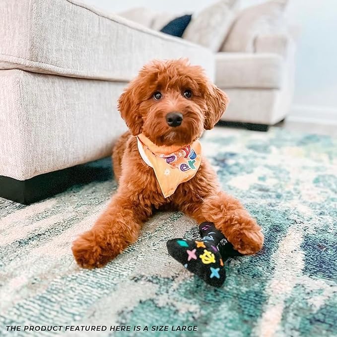 Haute Diggity Dog Black Monogram Chewy Vuiton Bone, Plush Designer Dog Toys with Interactive Squeaker, Stimulating Pet Enrichment, Machine-Washable & Safe Materials for All Breeds, Size Large