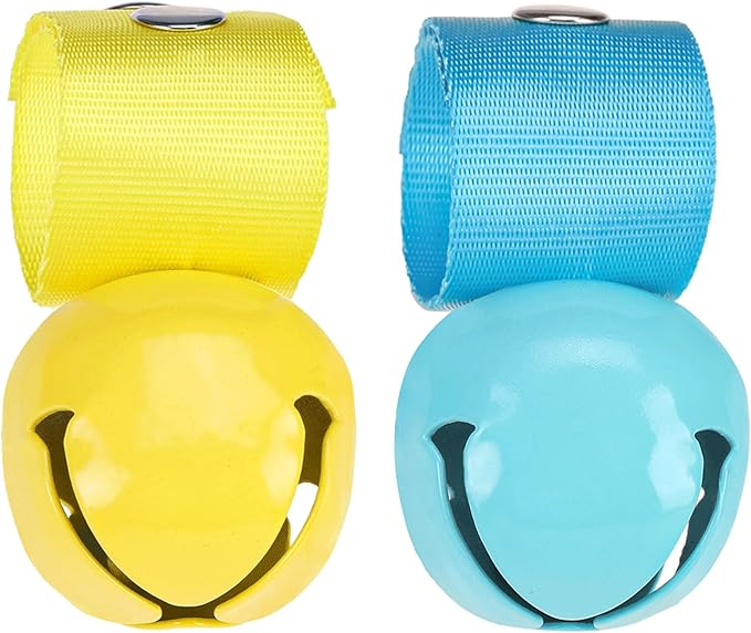EXPAWLORER Pet Bells for Dog Cat Collar Charm - 2 Pack Cat Collar Accessories Bells Loud, Pet Jingle Ornament Training Pendant Neck Decoration, Tracker for Saving Birds, Yellow & Blue
