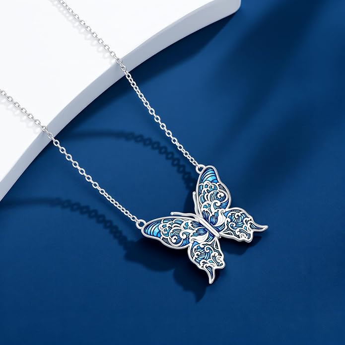 Guinea Pig/Raccoon/Butterfly/Panda/Hummingbird/Giraffe/Rabbit Necklace 925 Sterling Silver Animal Pendant Jewelry Gift for Women Mom
