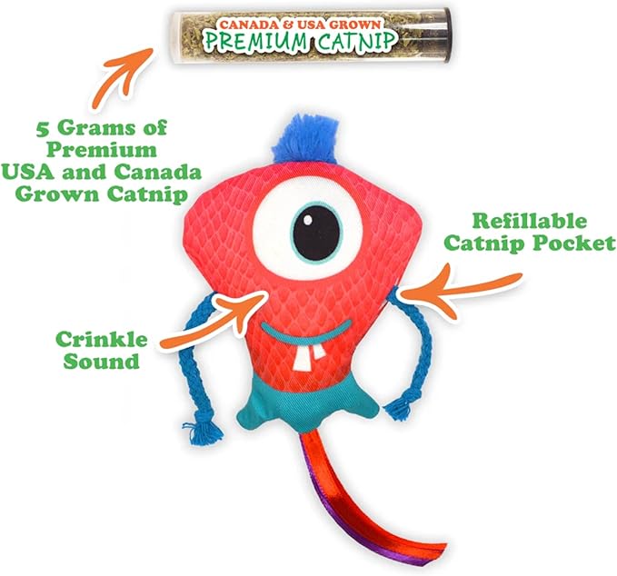 Meowijuana Refillable Cat Toys | Get Silly Trio - 3 Pack Catnip Toys | Includes Potent Hand Harvested Catnip Grown in North America | Promotes Play and Cat Health